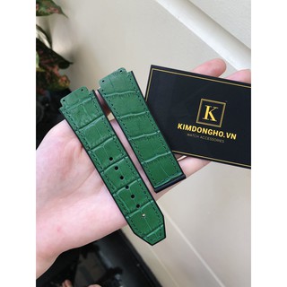 Dây Đồng Hồ H.U.B.L.O.T Lót Da Vân Xanh Lá Case 42 Size Dây 19 - 25 - 22( Tặng Dụng Cụ Thay Dây )