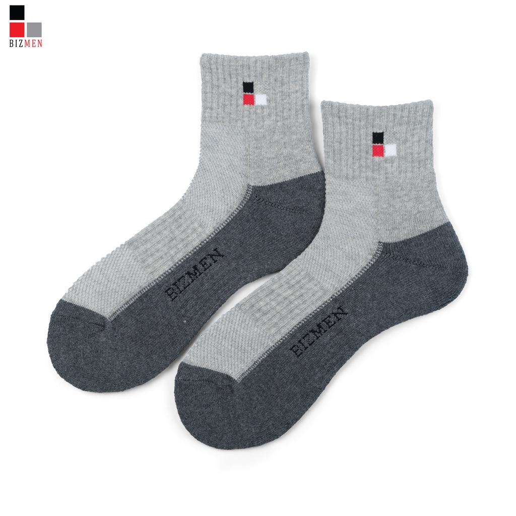 Tất, Vớ Nam Siêu Dày Thể Thao Cổ Trung Cotton, Kháng Khuẩn Khử Mùi Bizmen - CST.01