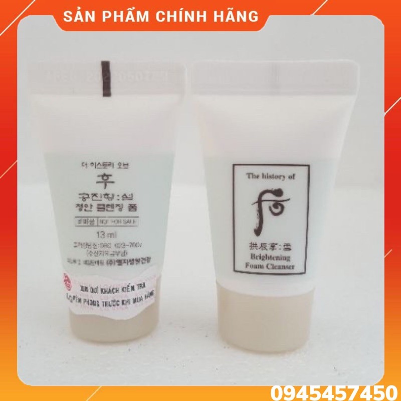 Sữa Rửa Mặt Làm Trắng Da Seol Whoo 13ml date 2022