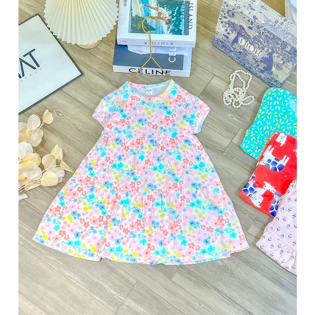 [Rẻ vô địch] Váy đại cotton bozip Lynhkids bé gái siêu xinh từ 19-35kg