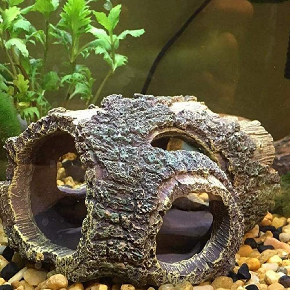 Ngôi Nhà Gỗ Rỗng Bằng Resin Trang Trí Tiểu Cảnh