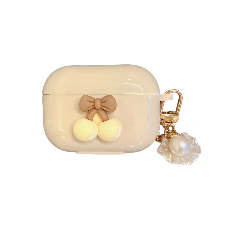 Ốp Hộp Đựng Tai Nghe Nhét Tai Bluetooth Không Dây Hình Kem Cherry Cho airpods 1 / 2 / 1 / Pro