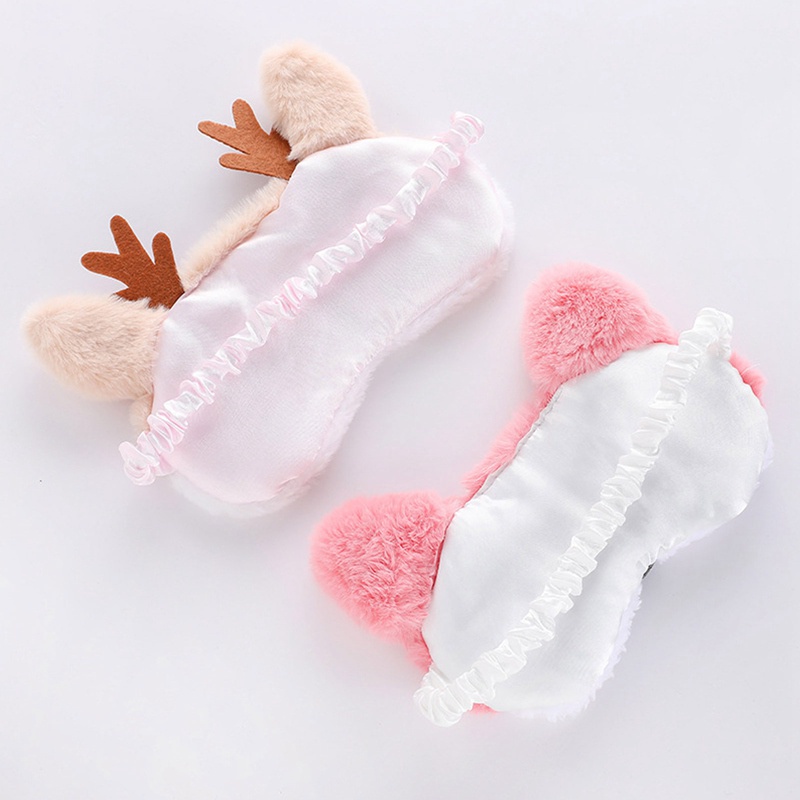 Miếng bịt mắt ngủ bằng lông nhung hình nai sừng tấm độc đáo