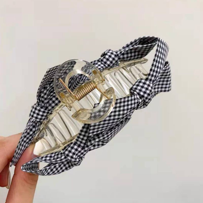 Kẹp tóc nơ lưới đen trắng thời trang cho nữ