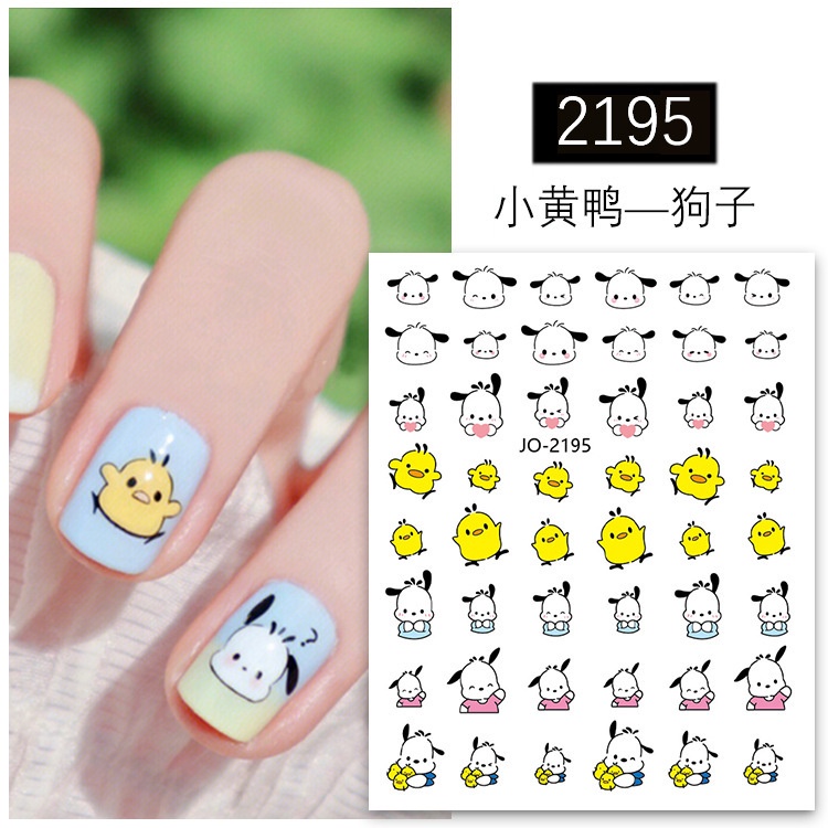 Miếng Dán Trang Trí Móng Tay Họa Tiết Hoạt Hình Mắt Mèo / Quái Vật Kiểu Pháp Dễ Thương