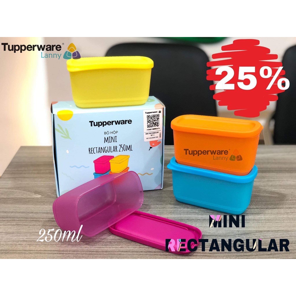 Bộ hộp bảo quản thực phẩm Mini rectangular 250ml tupperware