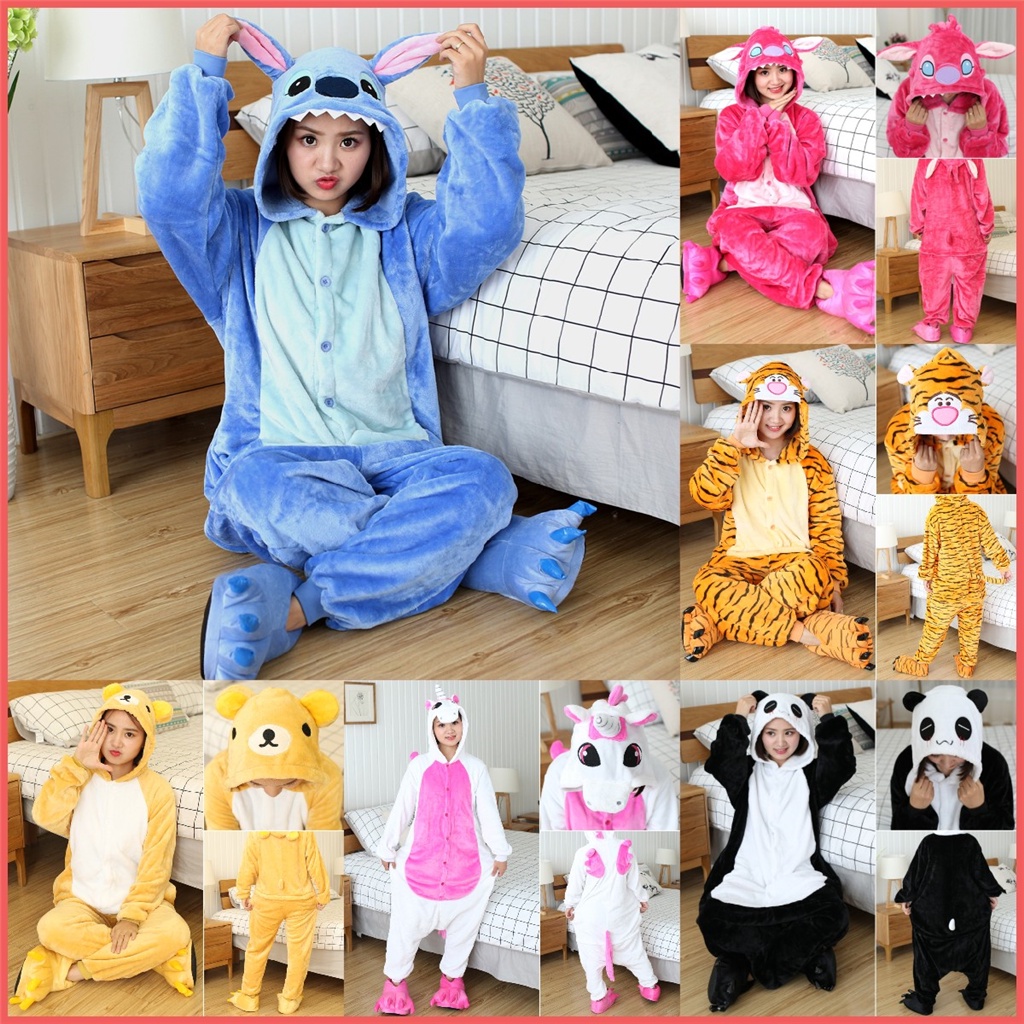Bộ Đồ Ngủ Liền Thân Hóa Trang Nhân Vật Hoạt Hình Stitch Dễ Thương Cho Nam Và Nữ