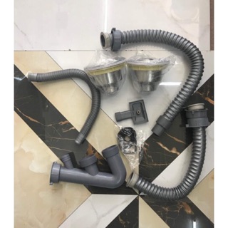 Xi phông chậu rửa bát inox 304 ( đơn/ đôi)