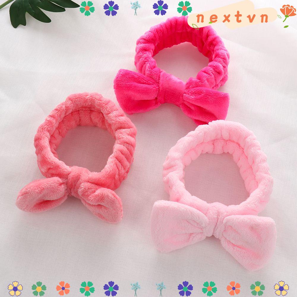 Băng đô cài tóc đính nơ màu trơn thời trang cho nữ