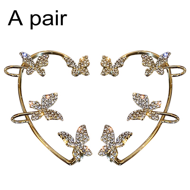 Khuyên kẹp vành tai GMAI hình bướm đính đá zircon long lanh thời trang cho nữ