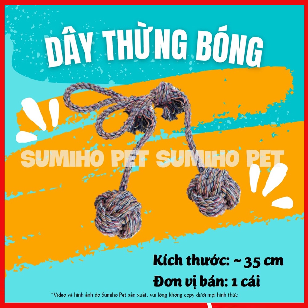 Đồ chơi tương tác với thú cưng Sumiho - Dây thừng quả bóng (Giao màu ngẫu nhiên)