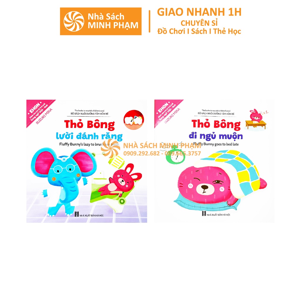 Sách - Ehon Thỏ Bông Bộ Sách Nuôi Dưỡng Tâm Hồn Cho Bé Song Ngữ Anh Việt - bộ 5 cuốn