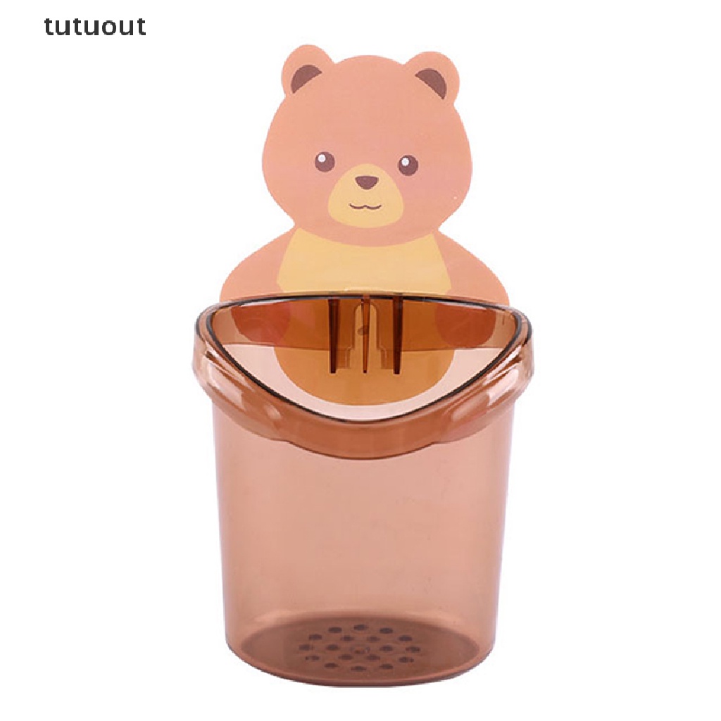 Giá Đỡ Bàn Chải Đánh Răng / Cốc Súc Miệng Gắn Tường Hình Gấu Teddy Dành Cho