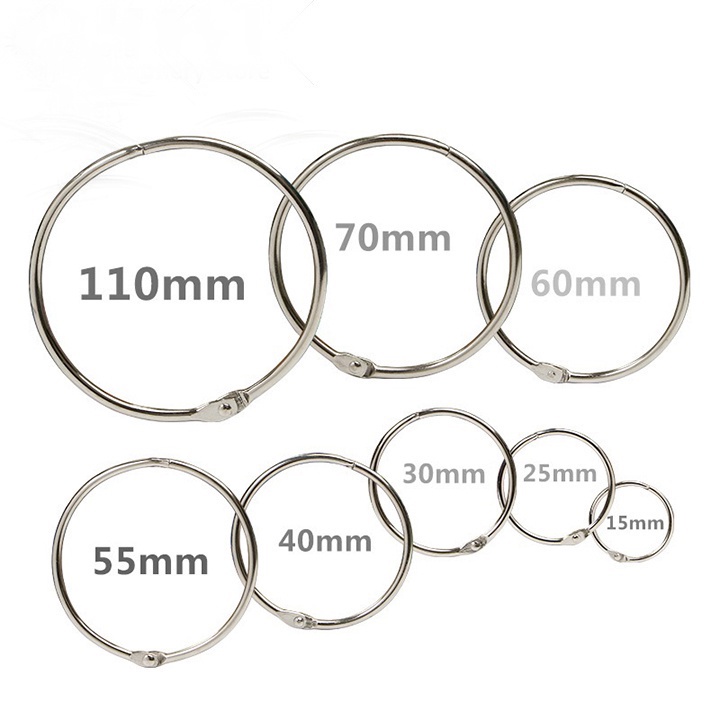 Khoen tròn inox Flashcard LIZAMO đóng gáy sách, album, nhật kí - Khoen móc vòng còng đóng sổ, sổ tay CS172