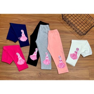Quần legging elsa thêu ren nơ 3D