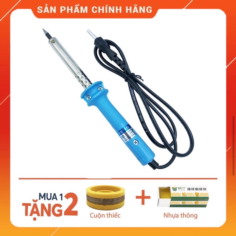 Mỏ hàn thiếc 60W gia nhiệt nhanh chóng tặng cuộn thiếc và nhựa thông