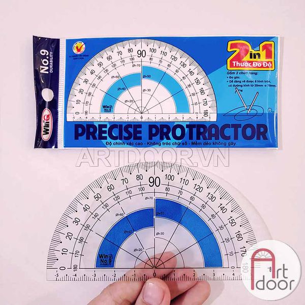 [ARTDOOR] Thước vẽ kỹ thuật WINQ đo Độ Protractor (nhiều cỡ)