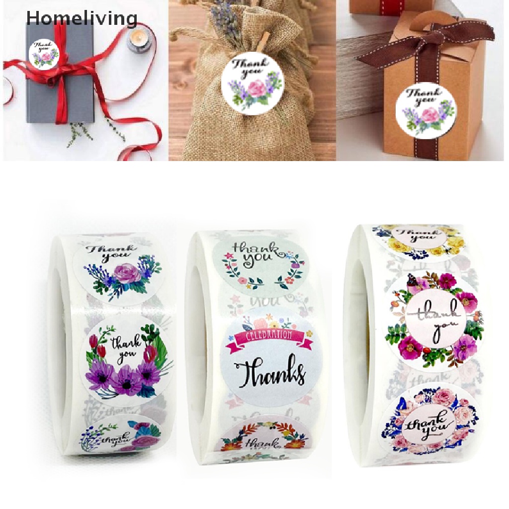 Cuộn 500 Miếng Dán Trang Trí In Chữ Thank You Độc Đáo