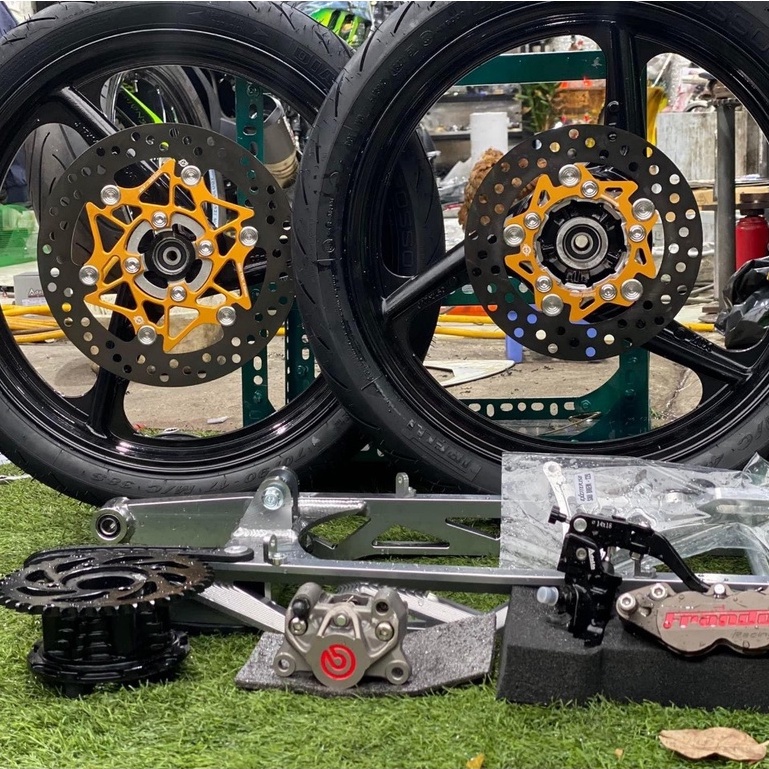 Đĩa TQ6 Lòng Nhôm 4Lỗ Khoen Nút Inox Size 267 Gắn Cho Ya - Honda