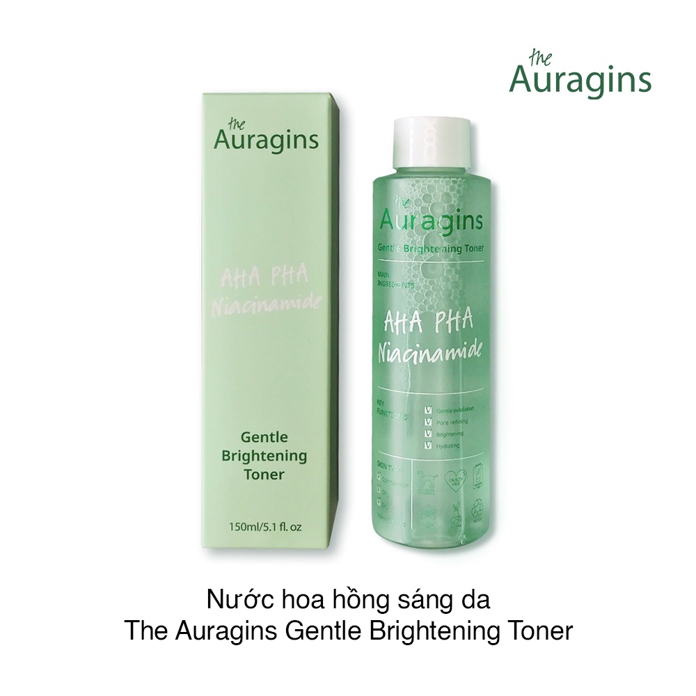 Nước Hoa Hồng Sáng Da, loại bỏ dầu thừa The Auragins Gentle Brightening Toner