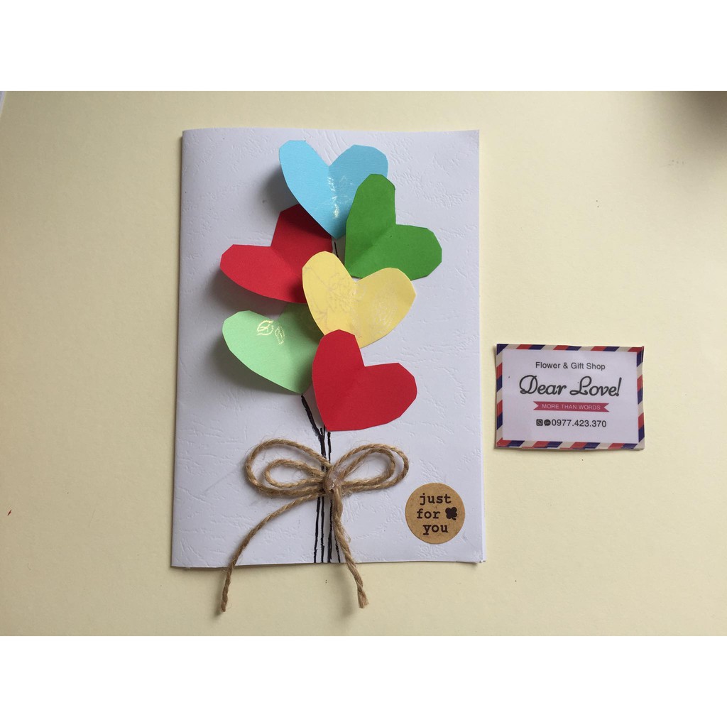 THIỆP TRÁI TIM HANDMADE XINH