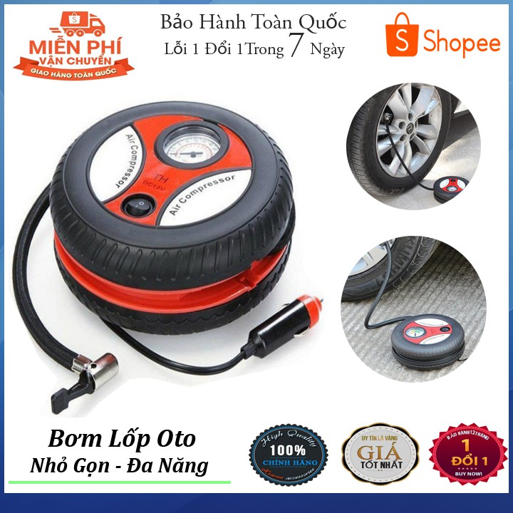 [hàng xịn loại 1] BƠM LỐP Ô TÔ CHUYÊN DỤNG HÌNH BÁNH XE,BƠM Ô TÔ 12V CỰC TỐT