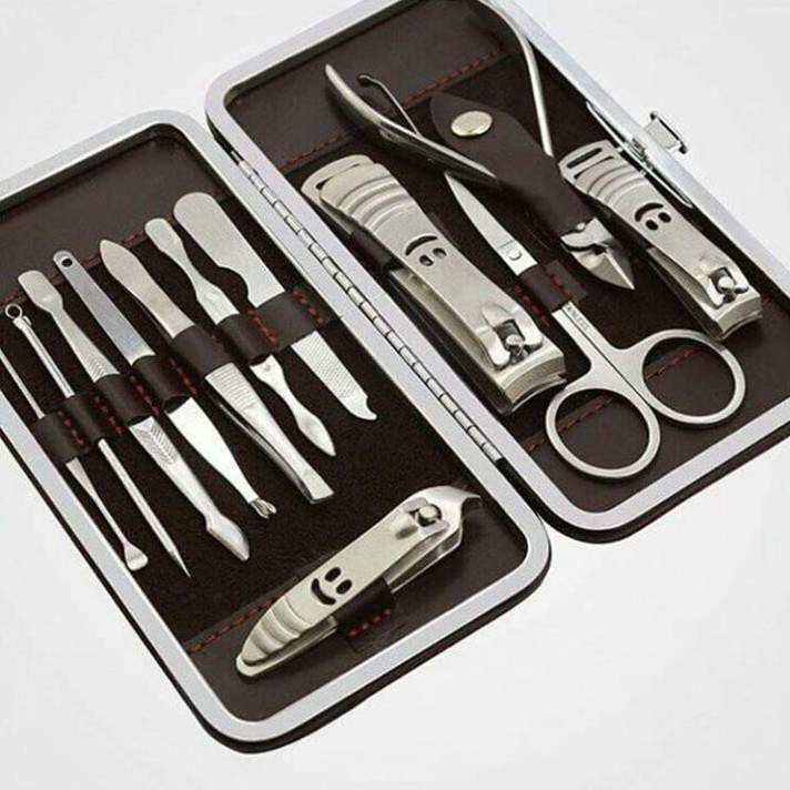 Bộ cắt móng tay 12 món thép inox không gỉ, sắc bén nhỏ gọn