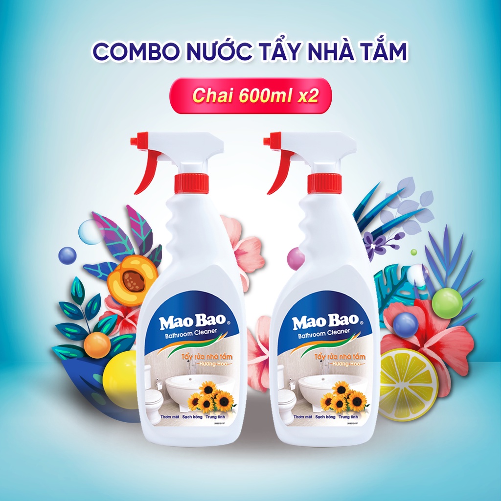 Nước Tẩy Nhà Tắm Mao Bao Bộ 2 Chai 600ml/chai