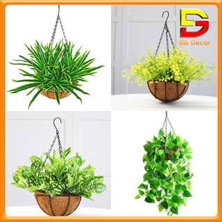 Hoa Giả Giỏ Hoa Treo Tường Trang Trí Nhà Cửa Ban Công Quán Cafe Tặng Móc Treo DC-133