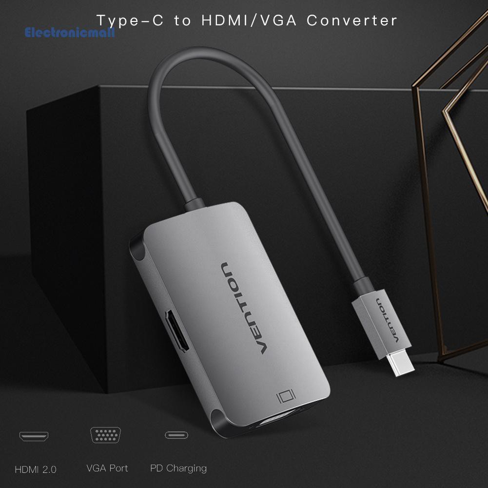 VENTION Cáp Chuyển Đổi Usb-C Hub Type-C Sang Hdmi2.0 Vga Pd Type-C Cho Macbook Chromebook