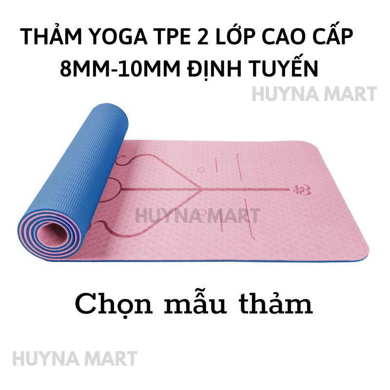 Thảm Yoga Định Tuyến 8mm-10mm chất liệu TPE cao cấp 2 Lớp chống trượt mới nhất 2021 T08