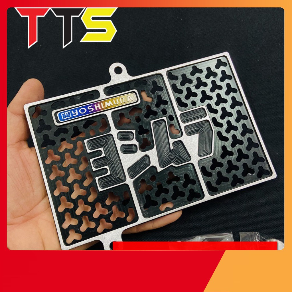 [XẢ KHO] CHE KÉT NƯỚC XE EXCITER 135  NHÔM CNC 3D TÔNG MÀU 2 LINE ĐEN BẠC ( TEM TITAN YOSHIMURA )