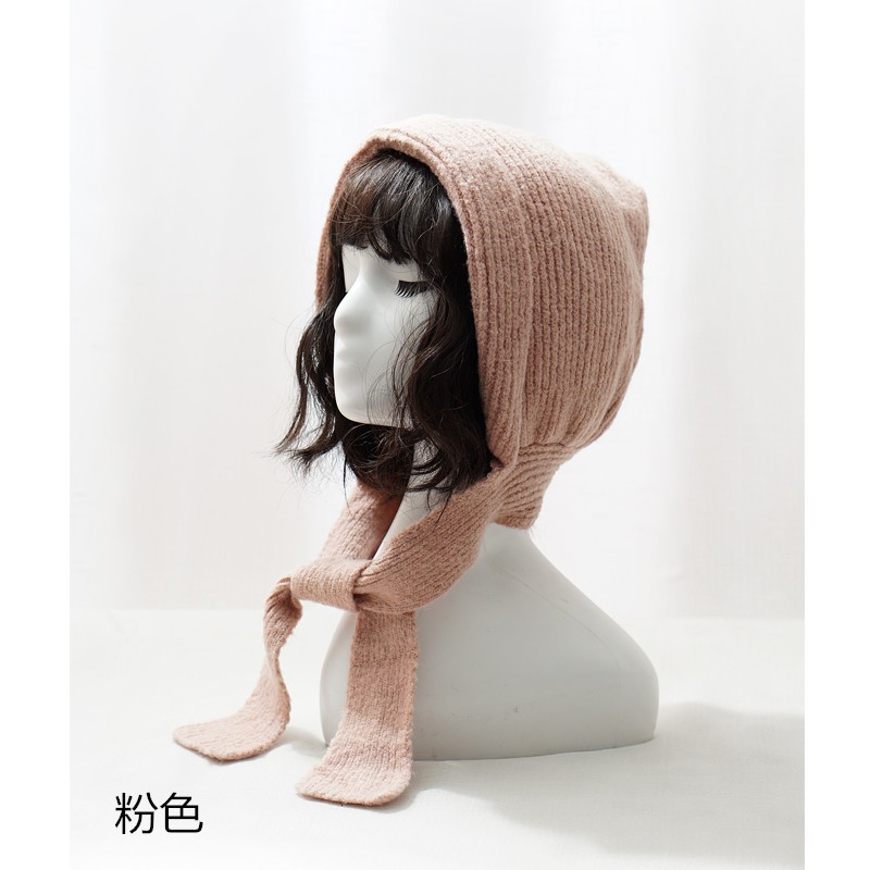 Mũ len trơn bảo vệ tai kiểu đơn giản retro Pháp Hàn Quốc thời trang thu đông cho nữ