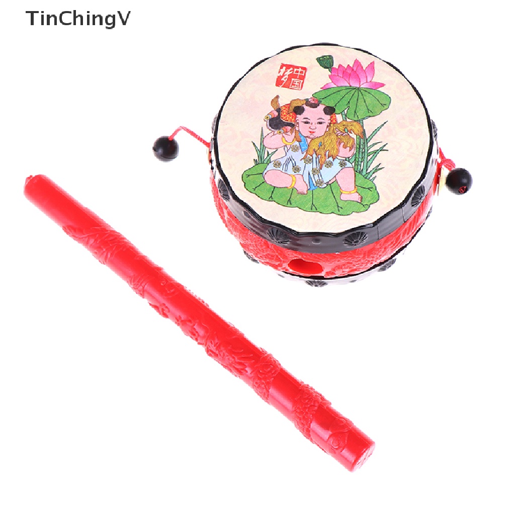 1 Đồ Chơi Trống Lục Lạc Cầm Tay Kiểu Hoạt Hình Trung Hoa Truyền Thống Cho Bé