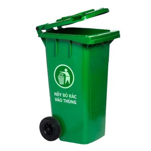 Thùng rác công cộng xanh, Thùng rác môi trường, Thùng rác nhựa HDPE 240 Lít