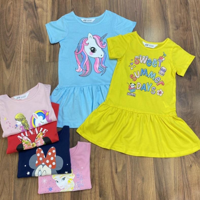 [XẢ KHO] VÁY NGẮN TAY ĐUÔI CÁ IN HÌNH ELSA HOẶC NGỰA PONY CHO BÉ 7-17KG | VIDEO THẬT | SHOP BEECOW