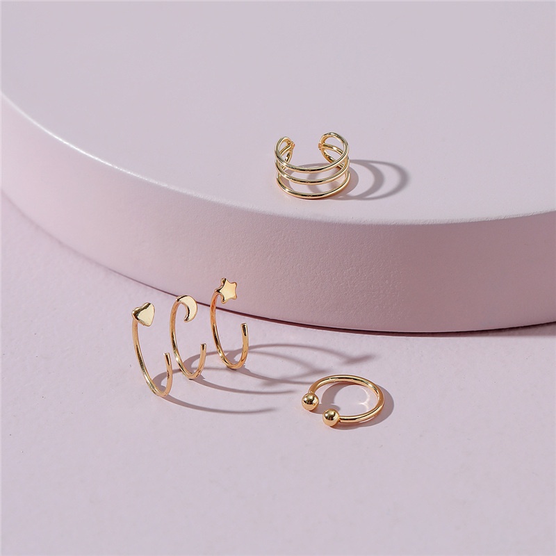 Set 5 Đôi Khuyên Tai Dạng Vòng Thời Trang Tối Giản Cho Nam Và Nữ