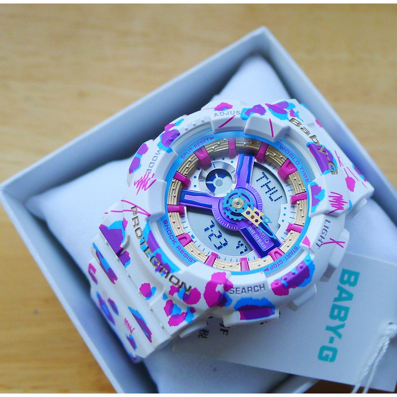Đồng Hồ Nữ Casio Baby G BA-110FL-7A chính hãng ,  tự bật led , Chống Nước 100m , bảo hành 12 tháng