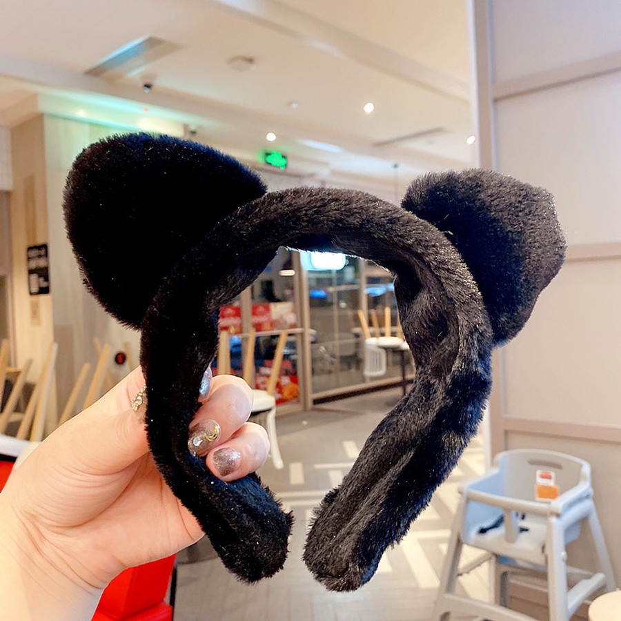 Cài tóc tai mèo bằng lông nhung dễ thương xinh xắn cho nữ