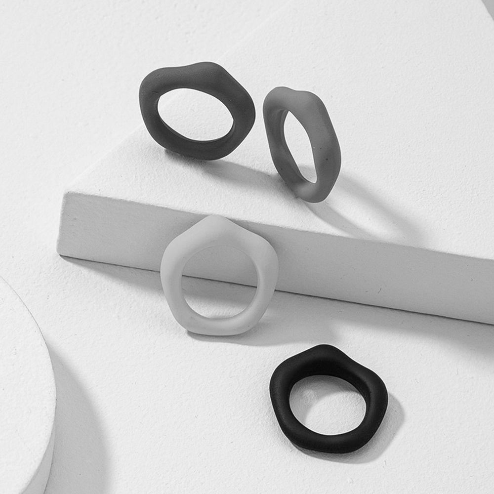 Set 4 Nhẫn VANES1 Họa Tiết Đa Giác Thời Trang