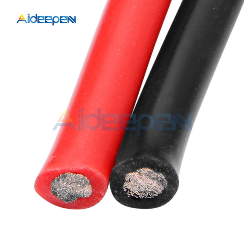 1 Pair 2M 10 AWG Gauge Wire Silicone Flexible Copper Stranded Cables For RC Black and Red | WebRaoVat - webraovat.net.vn