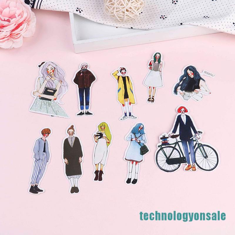 Set 280 Miếng Dán Trang Trí Hình Cô Gái Dễ Thương Diy