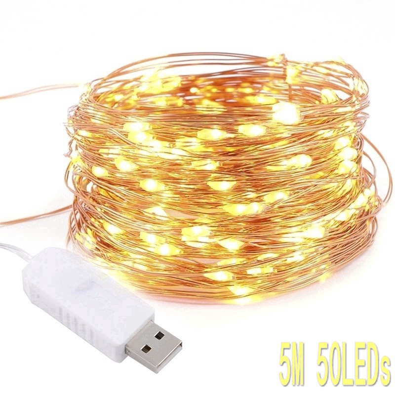 Dây đèn LED 100 bóng 8 chế độ chiếu sáng đẹp mắt