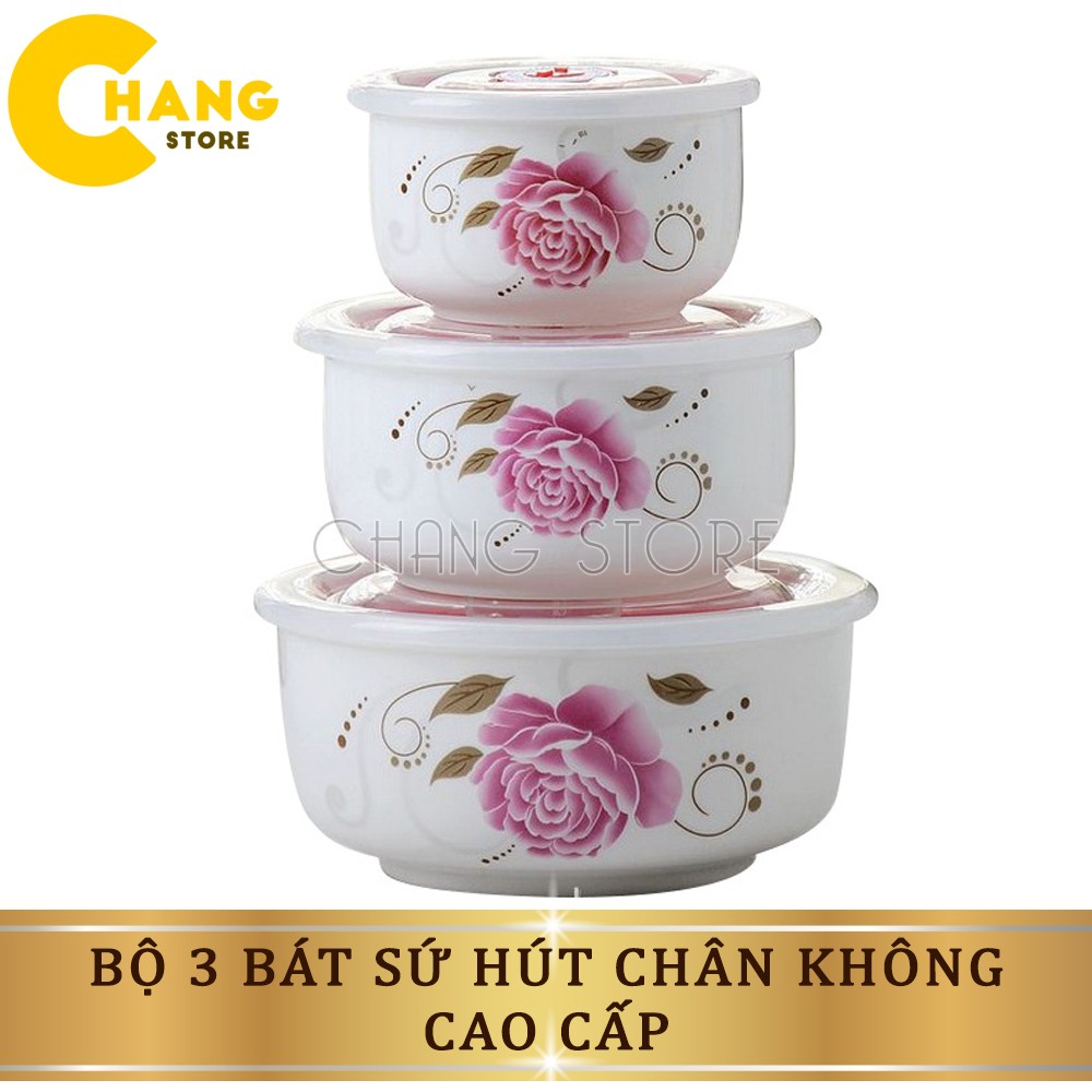 Bộ 3 Bát Sứ Hút Chân Không Cao Cấp