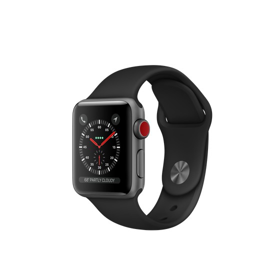 Đồng Hồ Thông Minh Apple Watch Series 3 LTE Space Gray Aluminium Case with Black Sport Band 99%