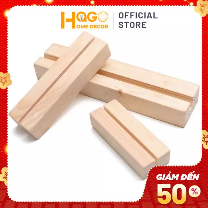 Đế gỗ cài tranh mica, ảnh, tranh để bàn và danh thiếp tiện dụng dài 7-15 cm