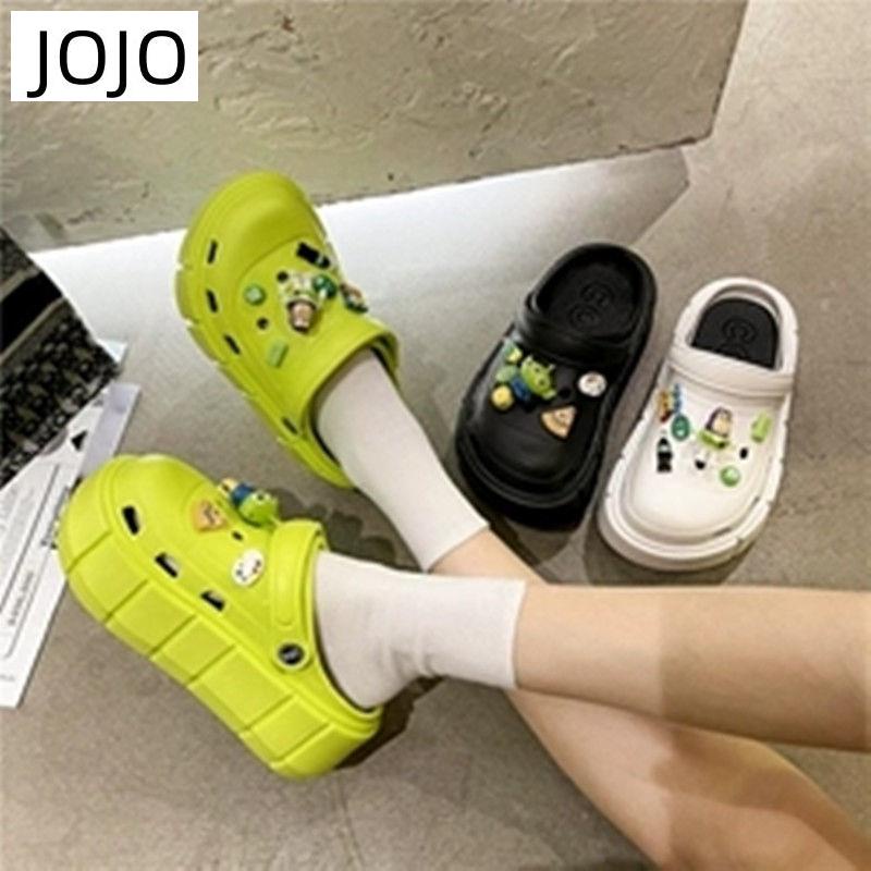 Giày Sandal Đế Dày Tăng Chiều Cao Thiết Kế Đục Lỗ Chống Trượt Thời Trang Mùa Hè Mới Cho Nữ
