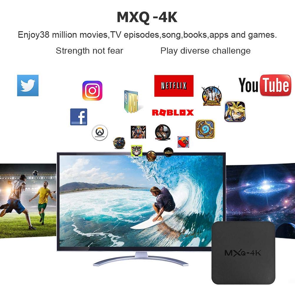 BoomBoom 2019 MXQ 4K TV BOX Android 7.1 Quad Core Smart Media Player 1GB+8G 2.4G WiFi HD