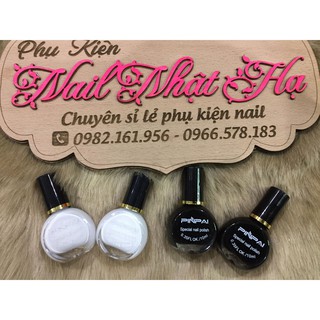 Sơn in móng nail màu trắng đen