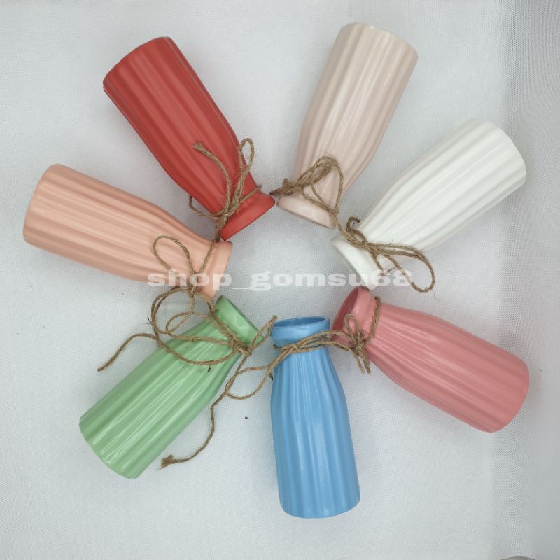 Lọ hoa sứ Bát tràng cao 19cm miệng 7cm - bình cắm hoa tráng men mát đủ màu, chính hãng gốm Bát tràng